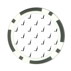 Black And White Cricket Sport Motif Print Pattern Poker Chip Card Guard by dflcprintsclothing