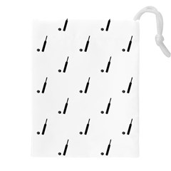 Black And White Cricket Sport Motif Print Pattern Drawstring Pouch (4xl) by dflcprintsclothing