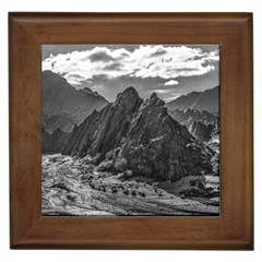 Andean Landscape At Brava Lagoon Reserve, La Rioja, Argentina Framed Tile by dflcprintsclothing