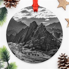 Andean Landscape At Brava Lagoon Reserve, La Rioja, Argentina Ornament (round) by dflcprintsclothing