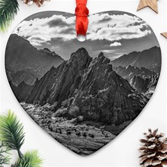 Andean Landscape At Brava Lagoon Reserve, La Rioja, Argentina Ornament (heart) by dflcprintsclothing