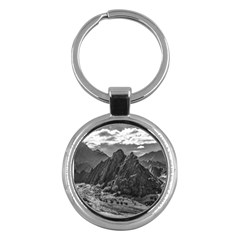 Andean Landscape At Brava Lagoon Reserve, La Rioja, Argentina Key Chain (round) by dflcprintsclothing