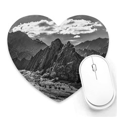 Andean Landscape At Brava Lagoon Reserve, La Rioja, Argentina Heart Mousepads