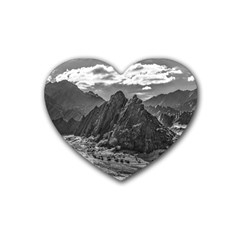 Andean Landscape At Brava Lagoon Reserve, La Rioja, Argentina Heart Coaster (4 Pack)  by dflcprintsclothing