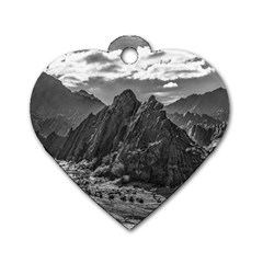 Andean Landscape At Brava Lagoon Reserve, La Rioja, Argentina Dog Tag Heart (one Side) by dflcprintsclothing