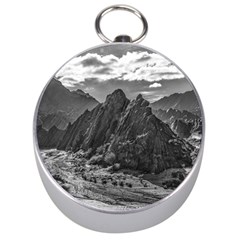 Andean Landscape At Brava Lagoon Reserve, La Rioja, Argentina Silver Compasses by dflcprintsclothing