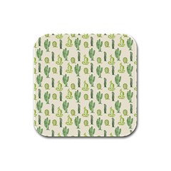 Cactus Pattern Rubber Square Coaster (4 Pack)  by goljakoff