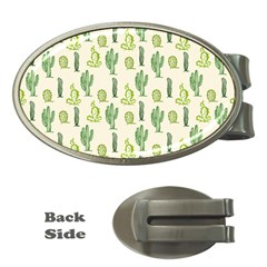 Cactus Pattern Money Clips (oval)  by goljakoff