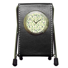 Cactus Pattern Pen Holder Desk Clock by goljakoff