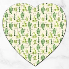 Cactus Pattern Jigsaw Puzzle (heart) by goljakoff