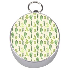 Cactus Pattern Silver Compasses by goljakoff