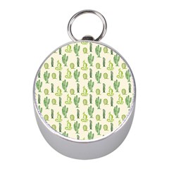 Cactus Pattern Mini Silver Compasses by goljakoff