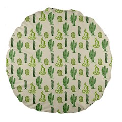 Cactus Pattern Large 18  Premium Flano Round Cushions by goljakoff