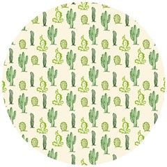 Cactus Pattern Wooden Puzzle Round by goljakoff