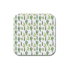 Cactus Pattern Rubber Square Coaster (4 Pack)  by goljakoff