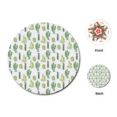 Cactus Pattern Playing Cards Single Design (round) by goljakoff