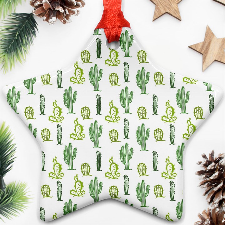 Cactus pattern Star Ornament (Two Sides)