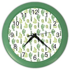 Cactus Pattern Color Wall Clock by goljakoff