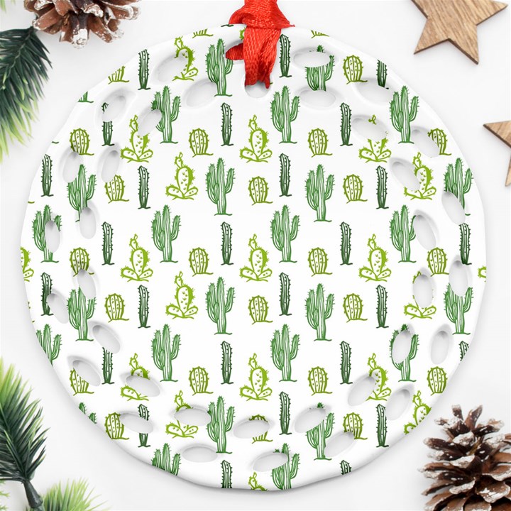 Cactus pattern Ornament (Round Filigree)