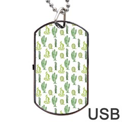 Cactus Pattern Dog Tag Usb Flash (one Side) by goljakoff