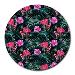 Pink Flamingo Round Mousepads by goljakoff