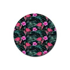 Pink Flamingo Rubber Coaster (round)  by goljakoff