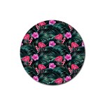 Pink flamingo Rubber Coaster (Round)  Front