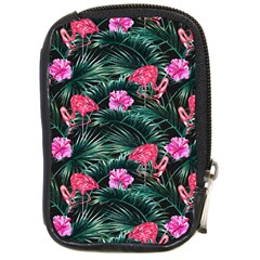 Pink Flamingo Compact Camera Leather Case by goljakoff