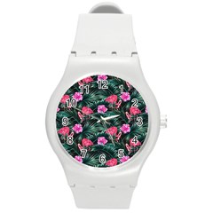 Pink Flamingo Round Plastic Sport Watch (m) by goljakoff