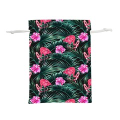 Pink Flamingo Lightweight Drawstring Pouch (m) by goljakoff