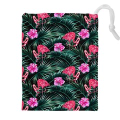 Pink Flamingo Drawstring Pouch (4xl) by goljakoff