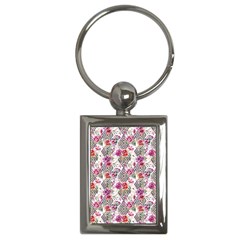 Geometric Flowers Key Chain (rectangle) by goljakoff