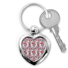 Geometric Flowers Key Chain (heart) by goljakoff