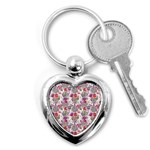 Geometric flowers Key Chain (Heart) Front