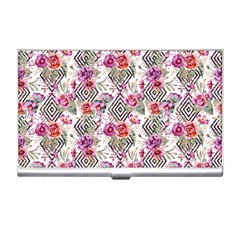 Geometric Flowers Business Card Holder by goljakoff