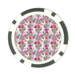 Geometric Flowers Poker Chip Card Guard by goljakoff