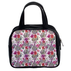 Geometric Flowers Classic Handbag (two Sides) by goljakoff