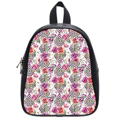 Geometric Flowers School Bag (small) by goljakoff