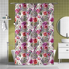 Geometric Flowers Shower Curtain 48  X 72  (small)  by goljakoff