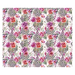 Geometric Flowers Double Sided Flano Blanket (small)  by goljakoff