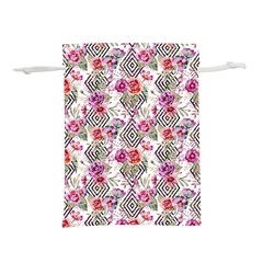 Geometric Flowers Lightweight Drawstring Pouch (m) by goljakoff