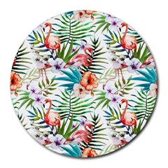 Tropical Flamingos Round Mousepads by goljakoff