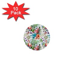 Tropical Flamingos 1  Mini Buttons (10 Pack)  by goljakoff