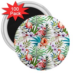 Tropical Flamingos 3  Magnets (100 Pack) by goljakoff