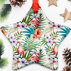 Tropical Flamingos Star Ornament (two Sides) by goljakoff