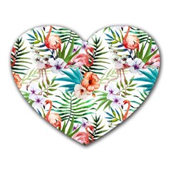 Tropical Flamingos Heart Mousepads by goljakoff