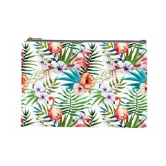 Tropical Flamingos Cosmetic Bag (large) by goljakoff