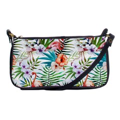 Tropical Flamingos Shoulder Clutch Bag by goljakoff