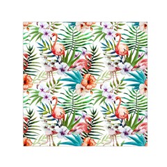 Tropical Flamingos Small Satin Scarf (square) by goljakoff