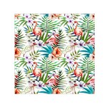 Tropical flamingos Small Satin Scarf (Square) Front